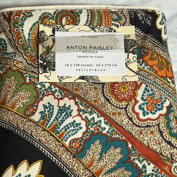 Pottery Barn Anton Paisley Table Runner/Napkins NWT - Picture 3 of 5